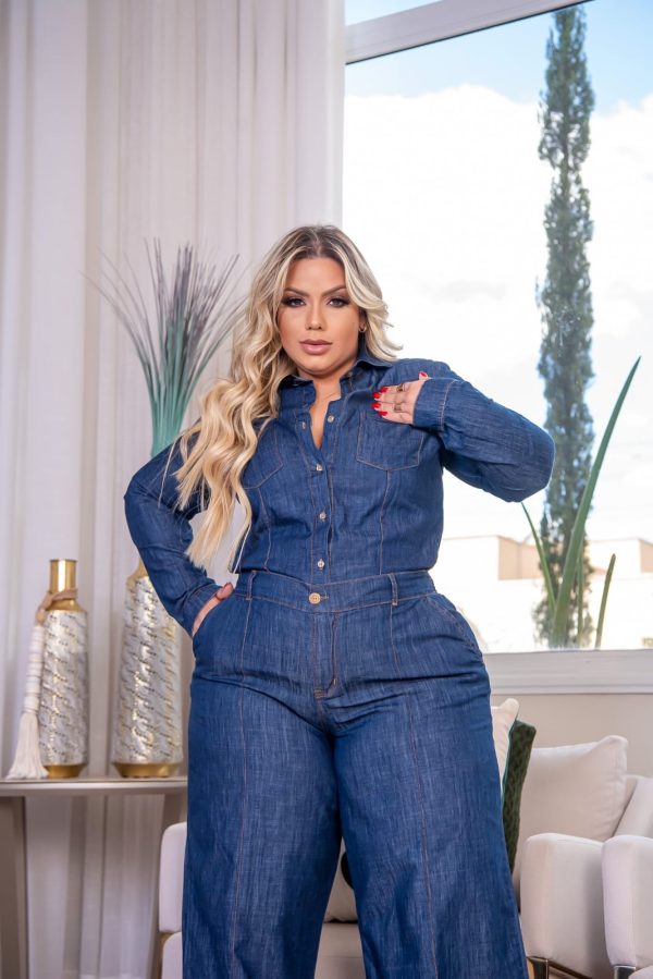 CONJUNTO PANTALONA CAMISA PLUS ESCURA