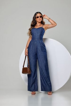 MACACÃO JEANS SLIM ESCURA