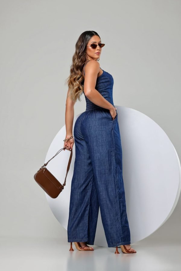 MACACÃO JEANS SLIM ESCURA - Imagem 3