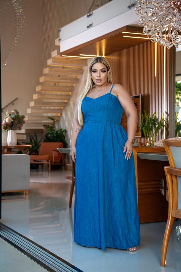 VESTIDO DE ALÇA LONGO PLUS CLARO - Imagem 2