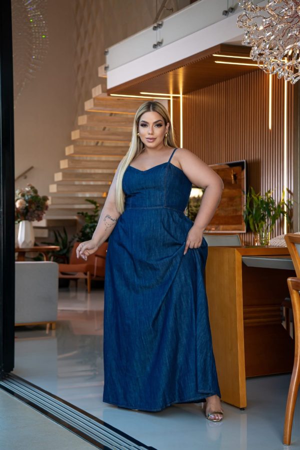 VESTIDO DE ALÇA LONGO PLUS ESCURA - Imagem 2
