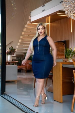 VESTIDO DE ZÍPER PLUS ESCURA