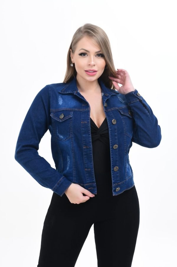 JAQUETA JEANS SLIM ESCURA