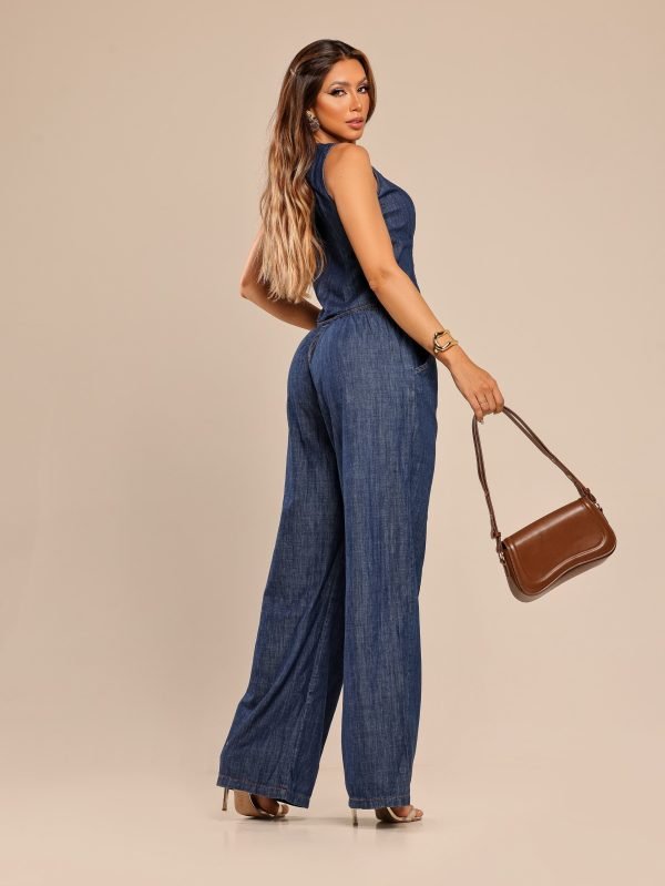 CONJUNTO CALÇA PANTALONA E COLETE SLIM ESCURO - Imagem 2