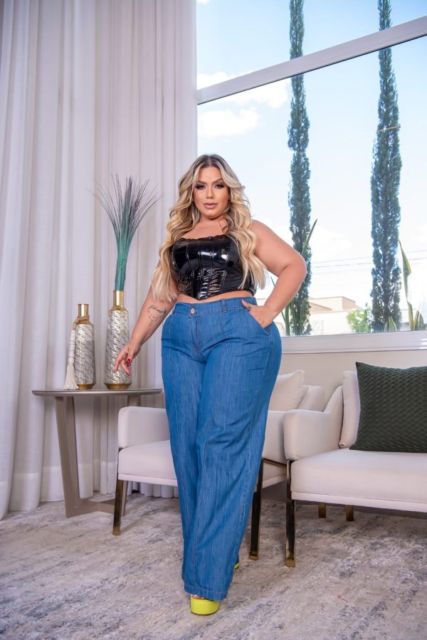 CALÇA PANTALONA JEANS PLUS CLARA - Imagem 3