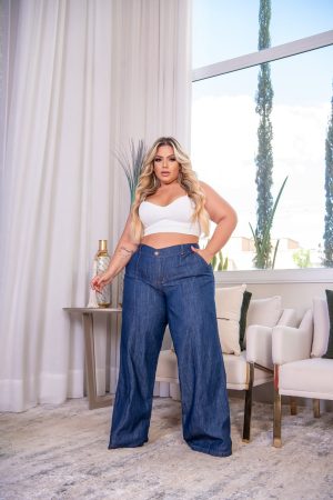 CALÇA PANTALONA JEANS PLUS ESCURA