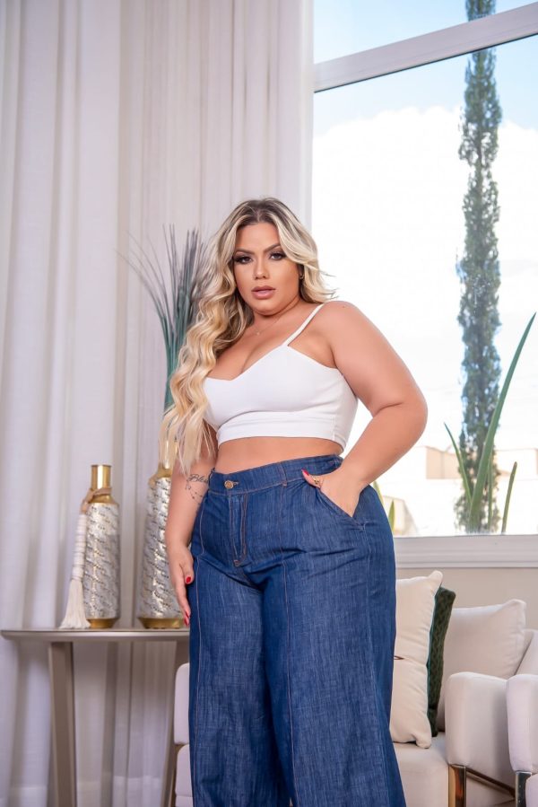 CALÇA PANTALONA JEANS PLUS ESCURA - Imagem 3