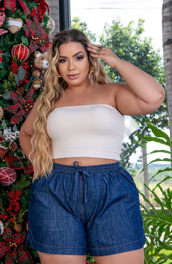 SHORT JEANS PLUS ESCURO - Imagem 4