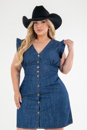VESTIDO DE BABADO PLUS ESCURO