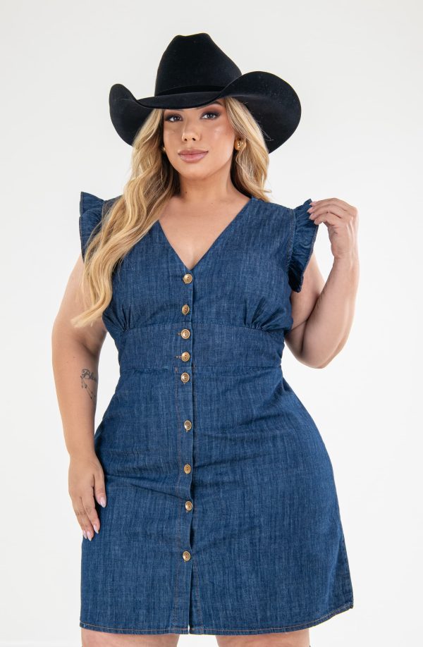 VESTIDO DE BABADO PLUS ESCURO