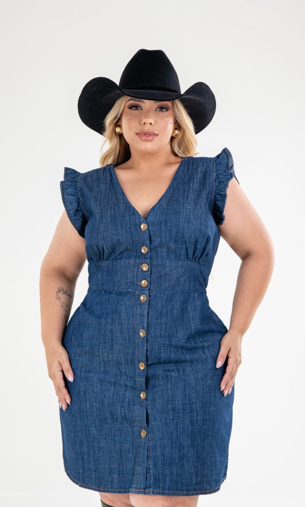 VESTIDO DE BABADO PLUS ESCURO - Imagem 2