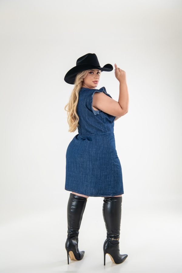 VESTIDO DE BABADO PLUS ESCURO - Imagem 4